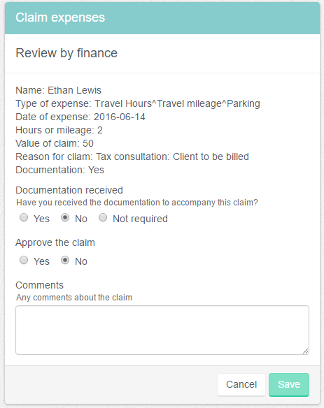 Review by finance