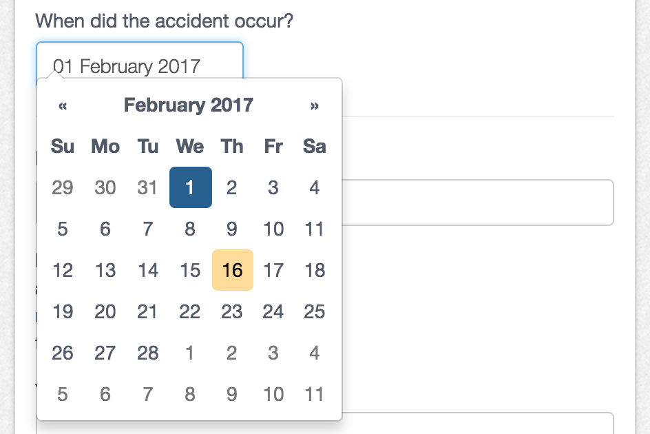 Choose a date from the date picker.
