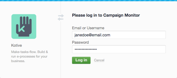 Log into your Campaign Monitor account