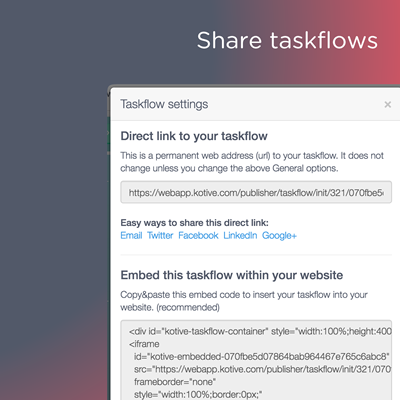 Share workflows