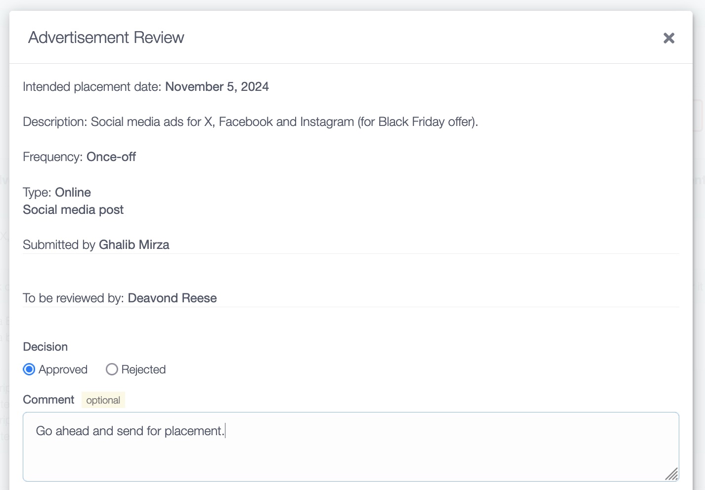 Reviewing an Advertisement