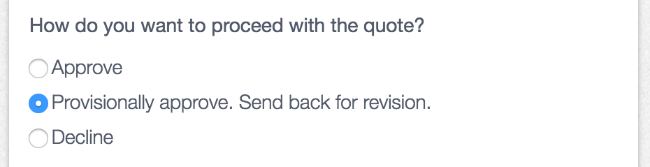 Select only one option. Consider using a `select (dropdown)` field instead if displaying more than 5 options.