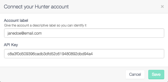 Paste the API Key