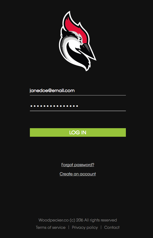 Log into your Woodpecker account