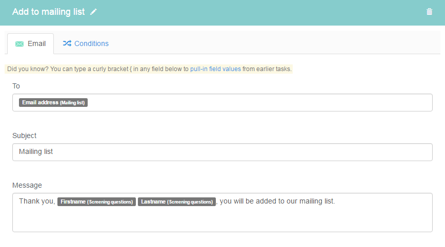 Add to mailing list